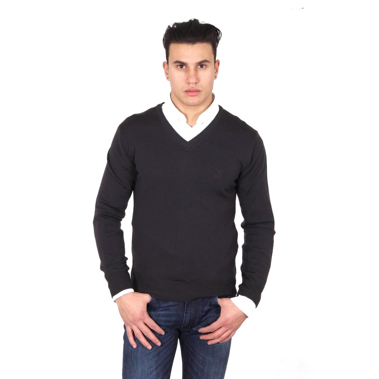 Maglione uomo scollo a V V 1969 Italia 9801 SCOLLO V MORO