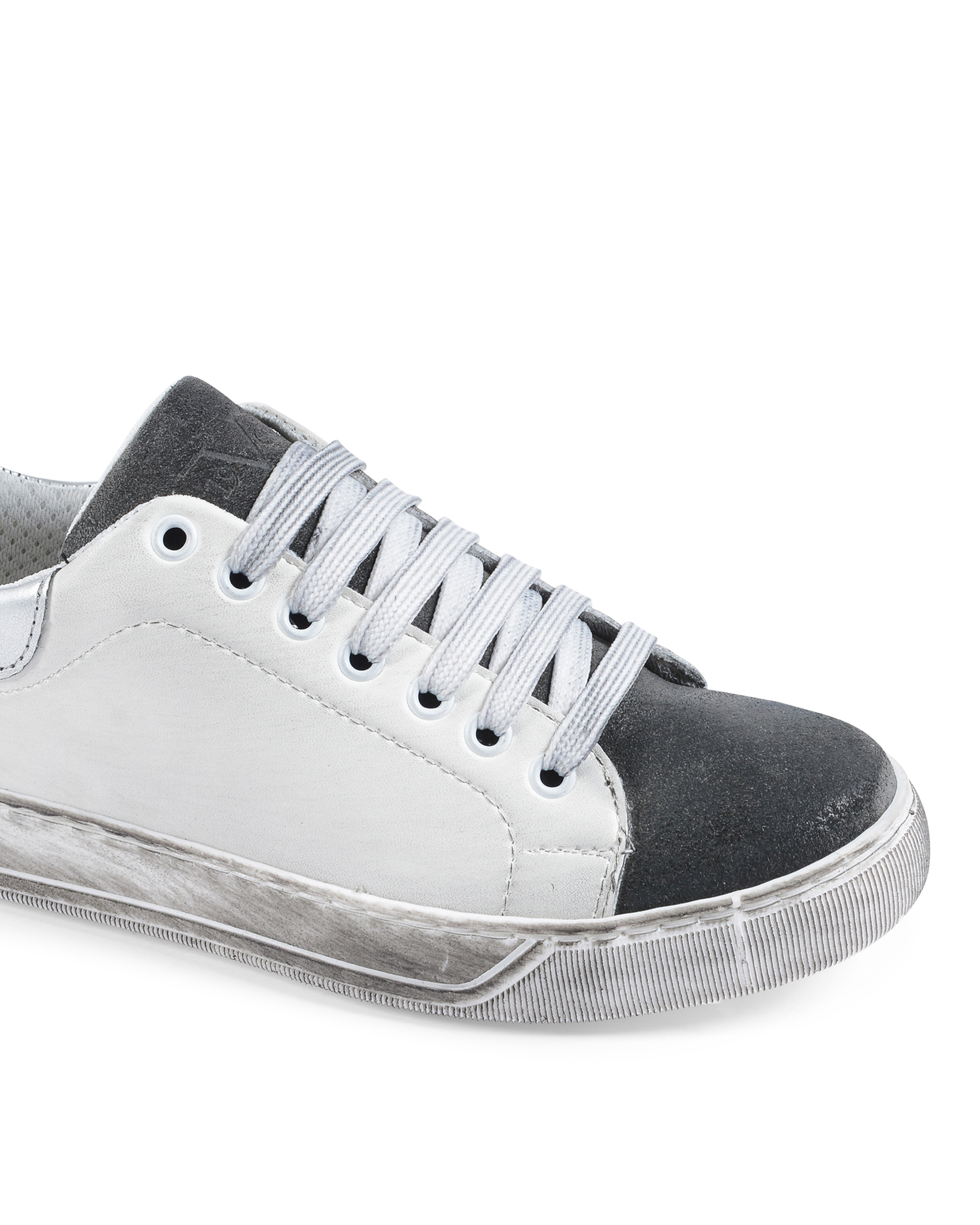 Sneaker Donna 19V69 Italia Bianco Grigio 718 PELLE BIANCO CAM GRIGIO