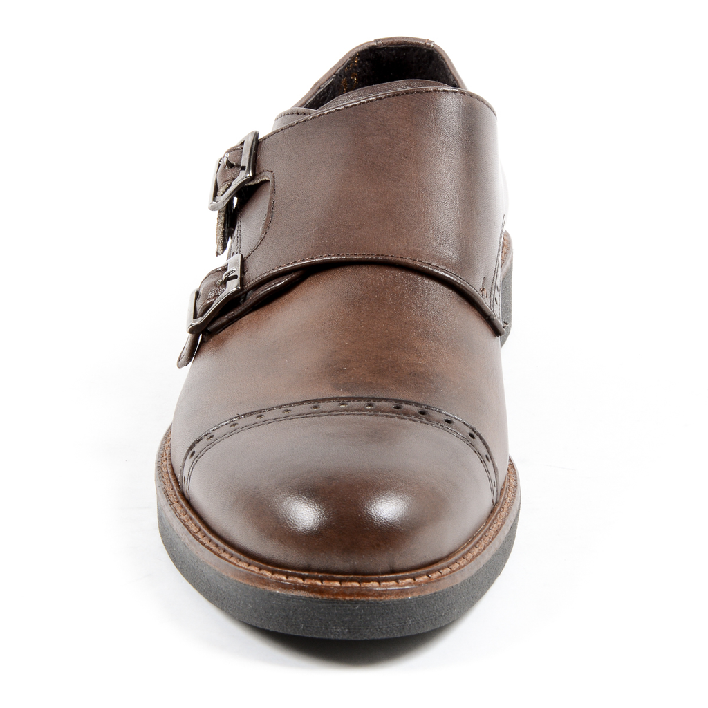 Andrew Charles Scarpe da uomo con cinturino Monk Marrone KURT