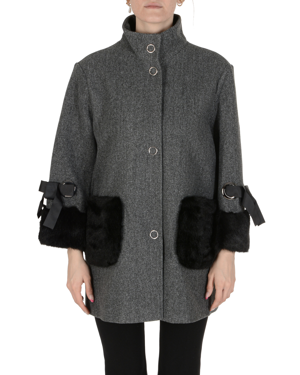 19V69 Italia Cappotto Donna Grigio Scuro MIMI GRIGIO SCURO