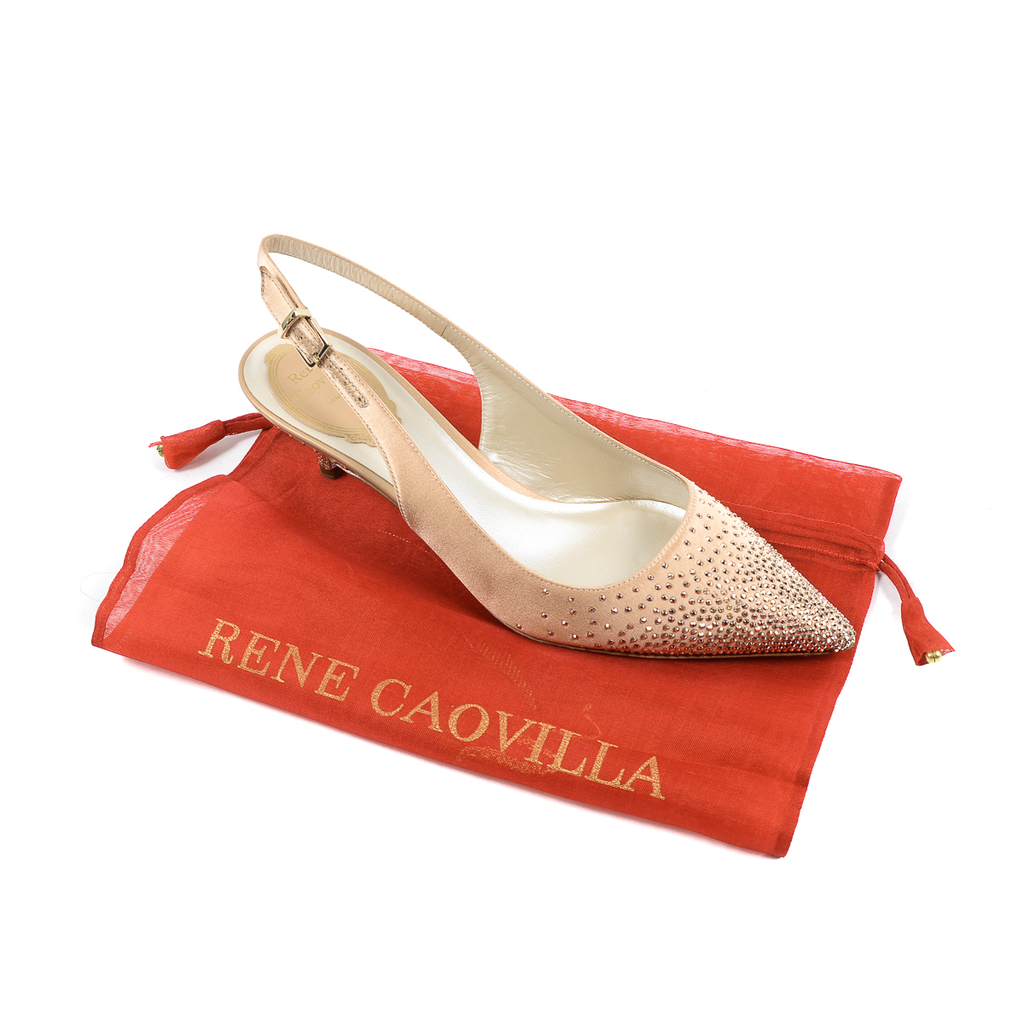 Rene Caovilla by The Blonde Salad - Décolleté con cinturino posteriore rosa ghiaccio da donna