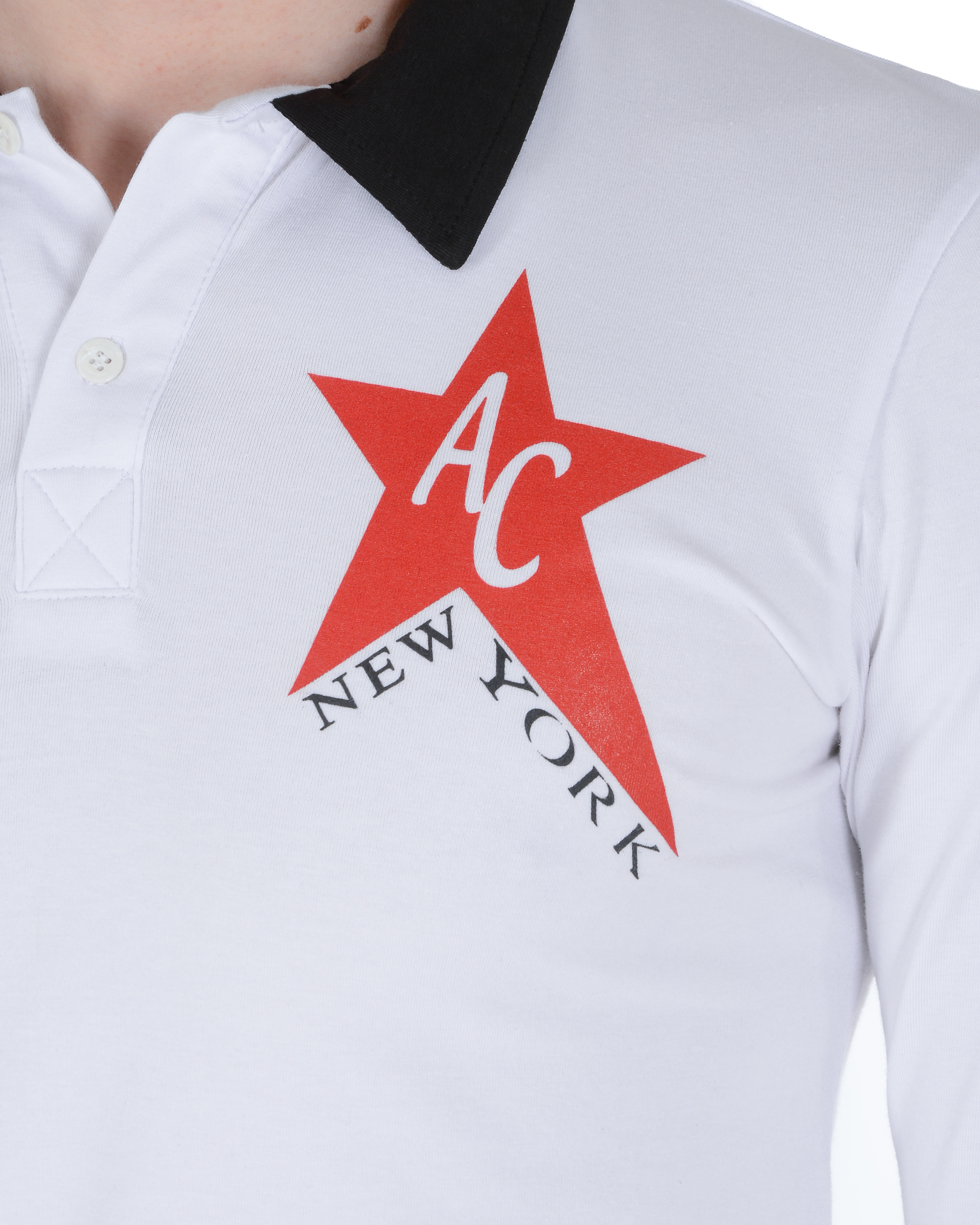 Polo Andrew Charles da uomo LS BIANCO-NERO S16