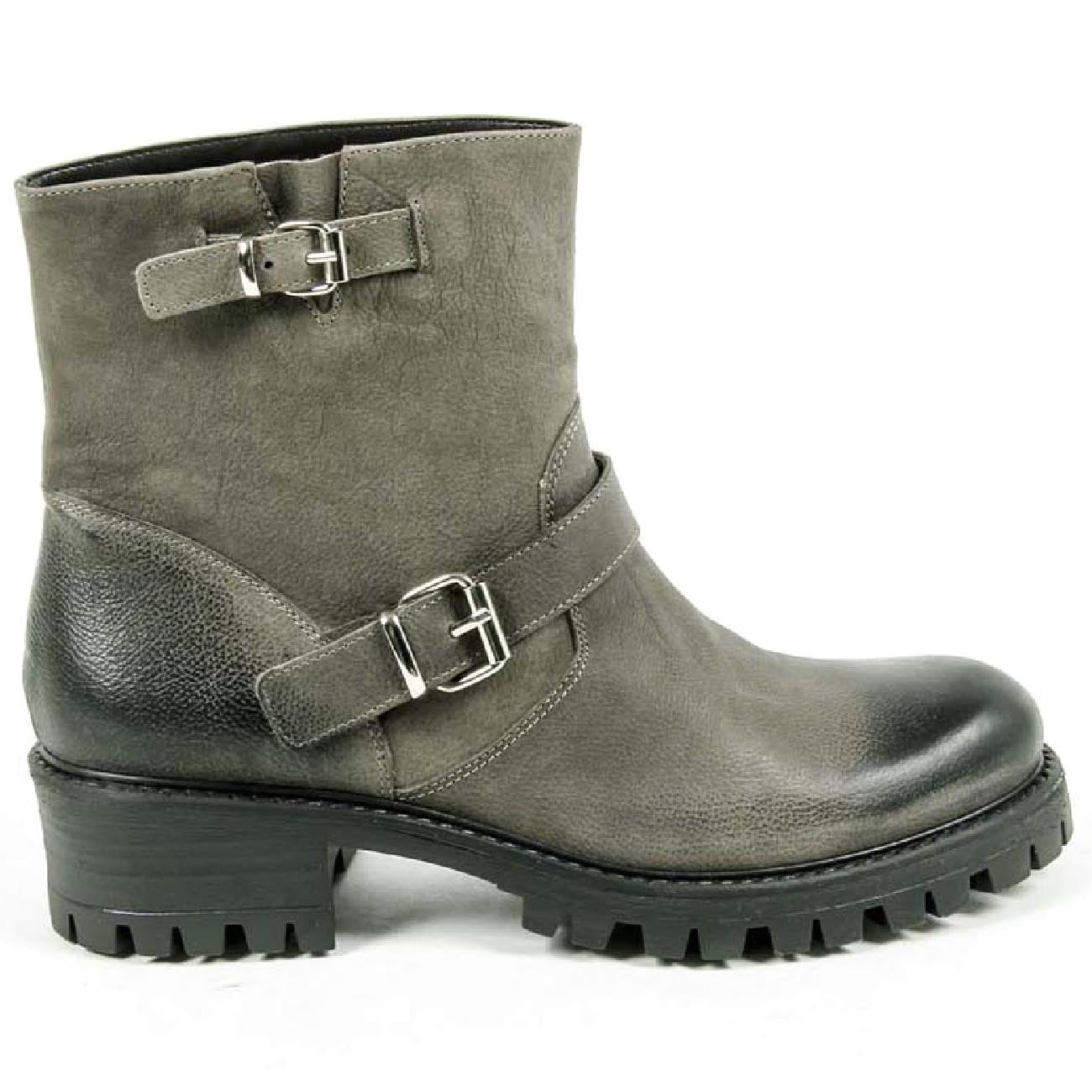 Stivale corto da donna V 1969 Italia B1441 NABUK VERDE MILITARE
