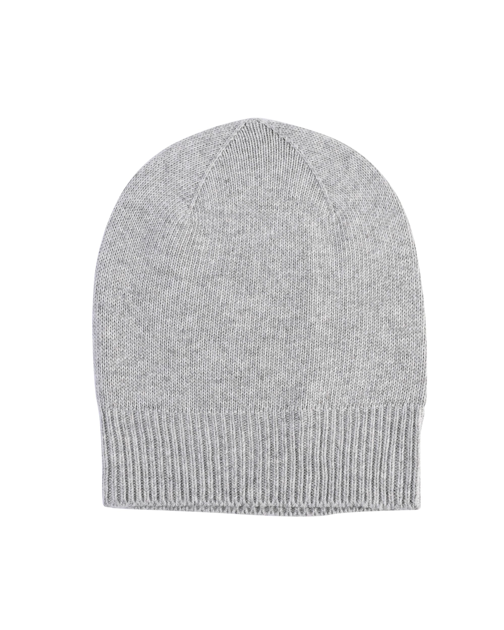 Berretto con risvolto da donna in cashmere Crown of Edinburgh COE 0048 GRIGIO PERLA