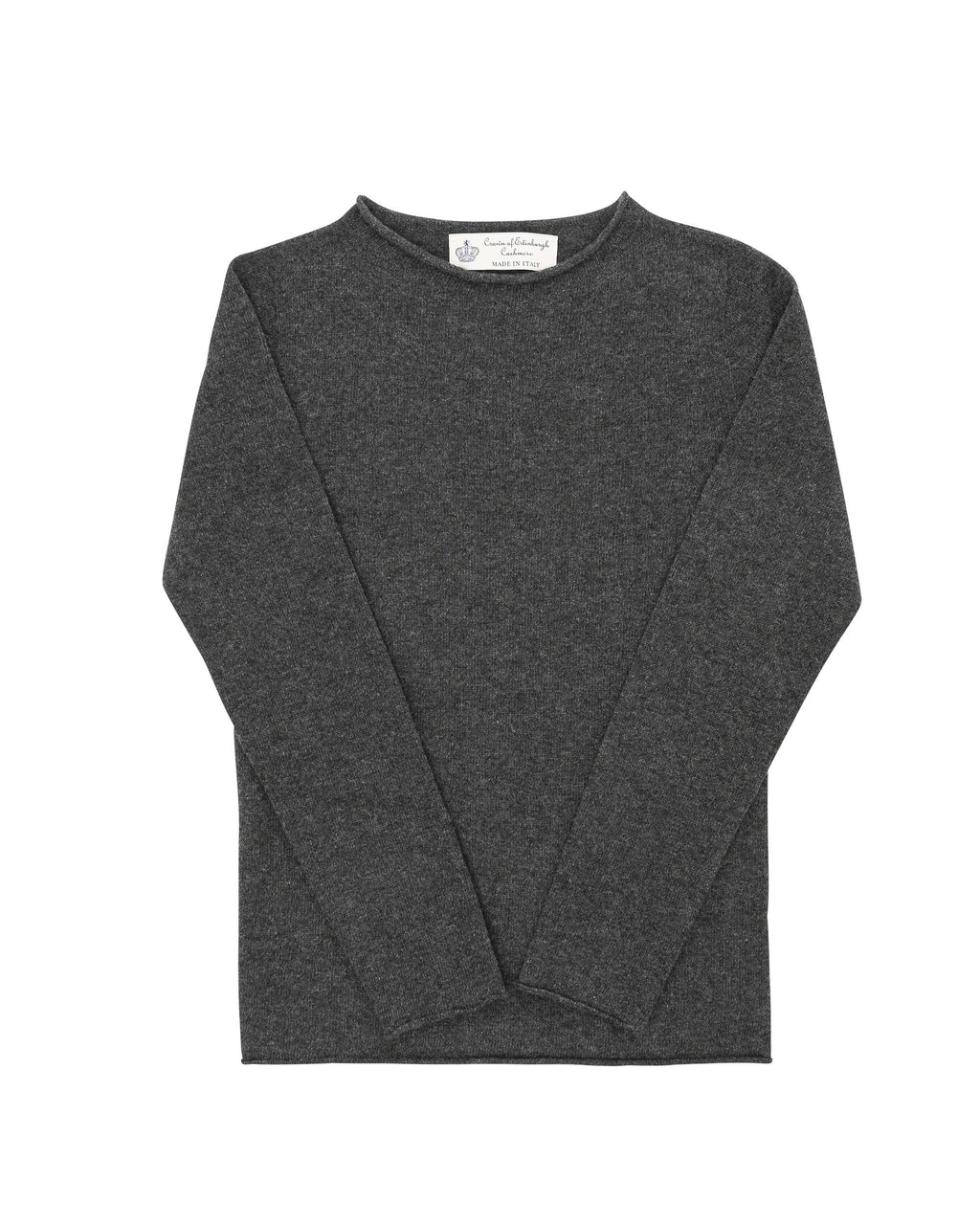 Maglione da donna con scollo a barca in cashmere Crown of Edinburgh COE 007 GRIGIO FERRO