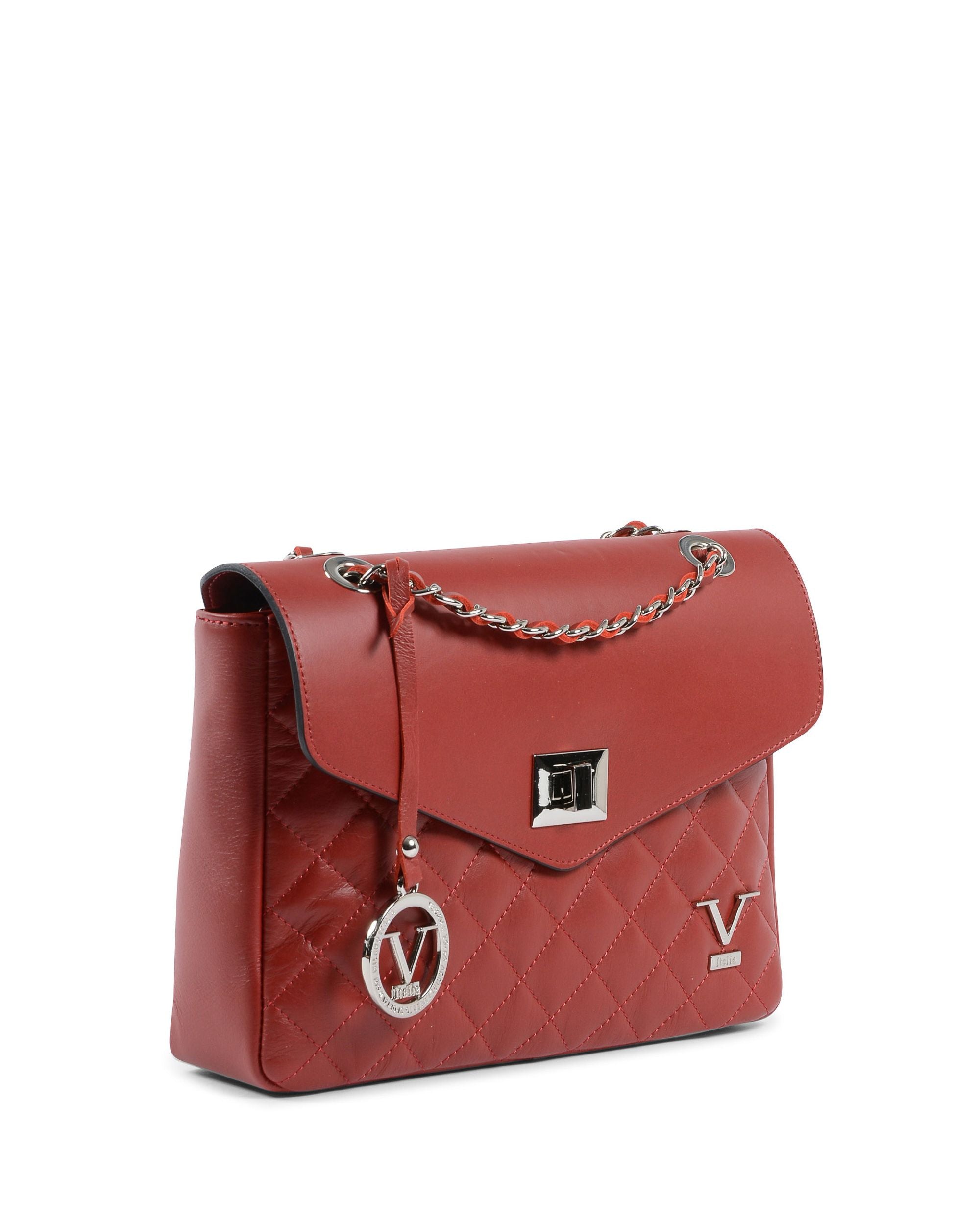 V Italia Borsa da donna rosso scuro V024-S SAUVAGE ROSSO INVERNALE