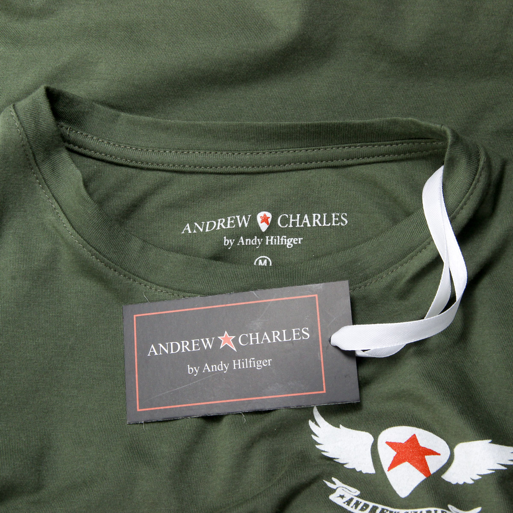 Andrew Charles T-shirt da uomo a maniche corte con scollo rotondo verde KEITA