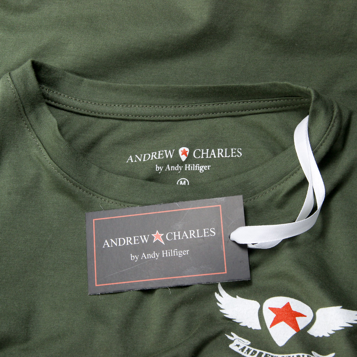 Andrew Charles T-shirt da uomo a maniche corte con scollo rotondo verde KEITA