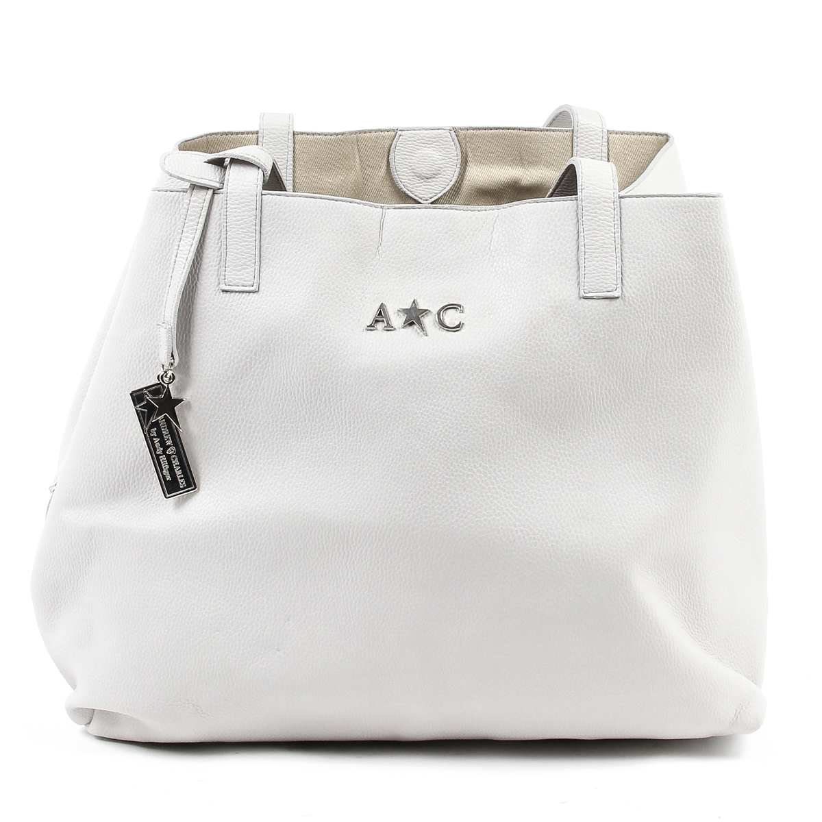 Borsa a mano da donna Andrew Charles grigio chiaro RACHEL