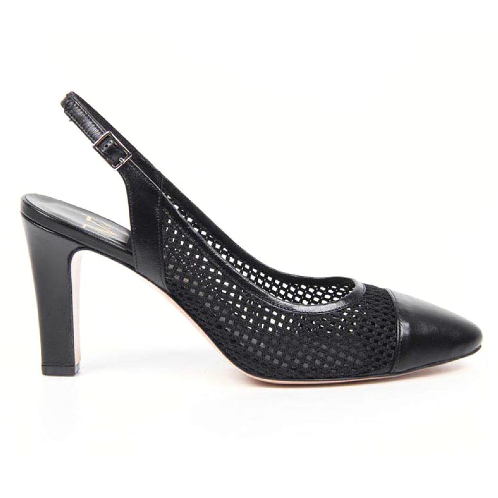 Décolleté Slingback da Donna V 1969 Italia 5512 LAU85 TES RETE NEW RODI NERO
