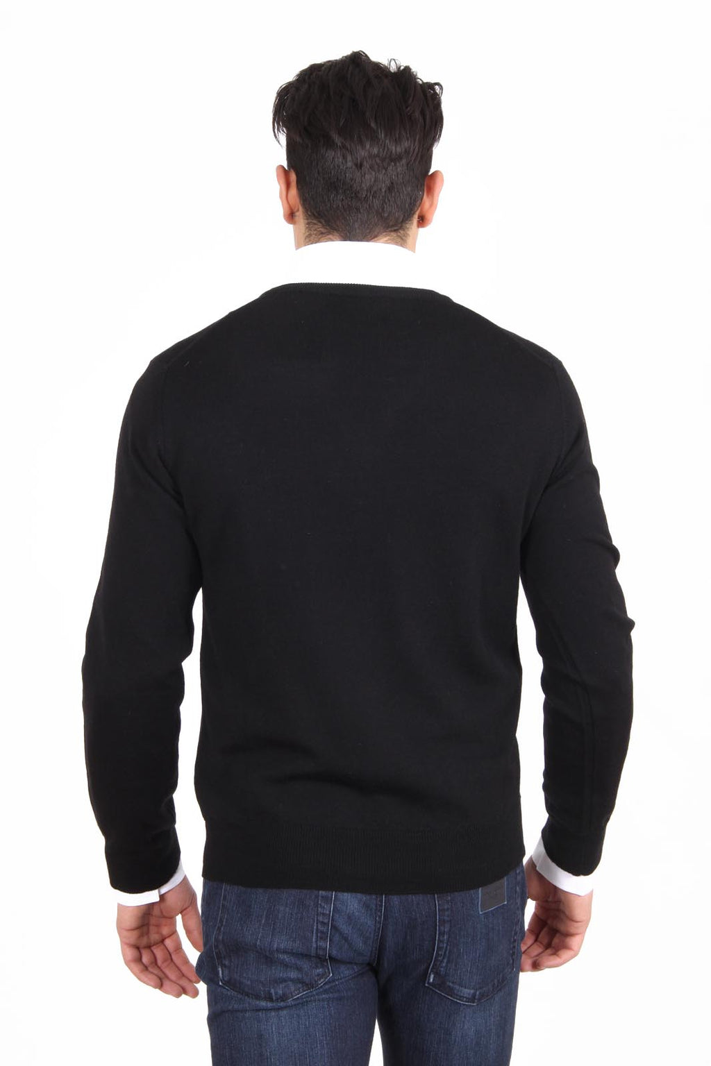 Maglione uomo scollo a V V 1969 Italia 9801 SCOLLO V NERO