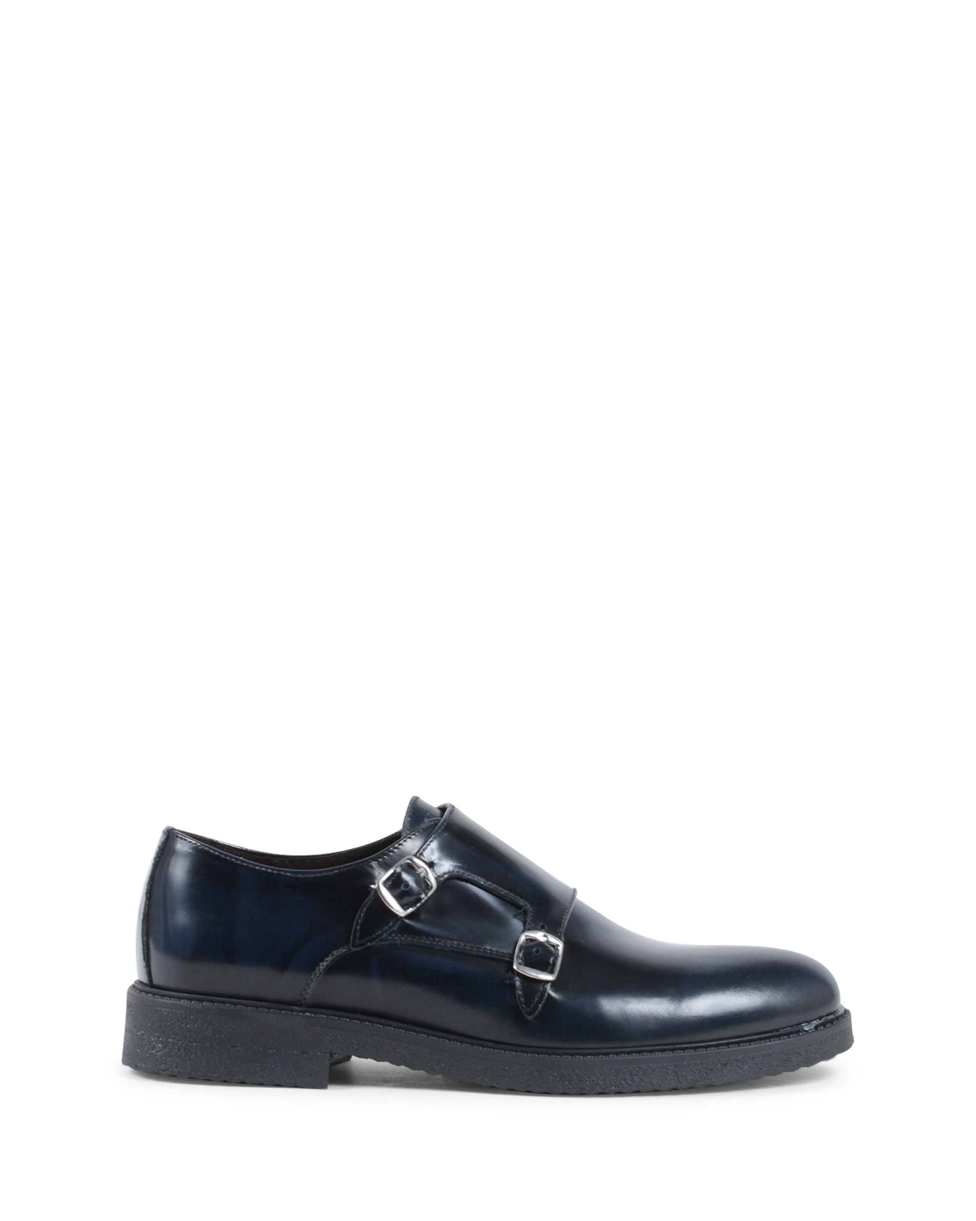 19V69 Italia Mens Double Buckle Shoe Blue 1210 G ABRASIVATO BLUE