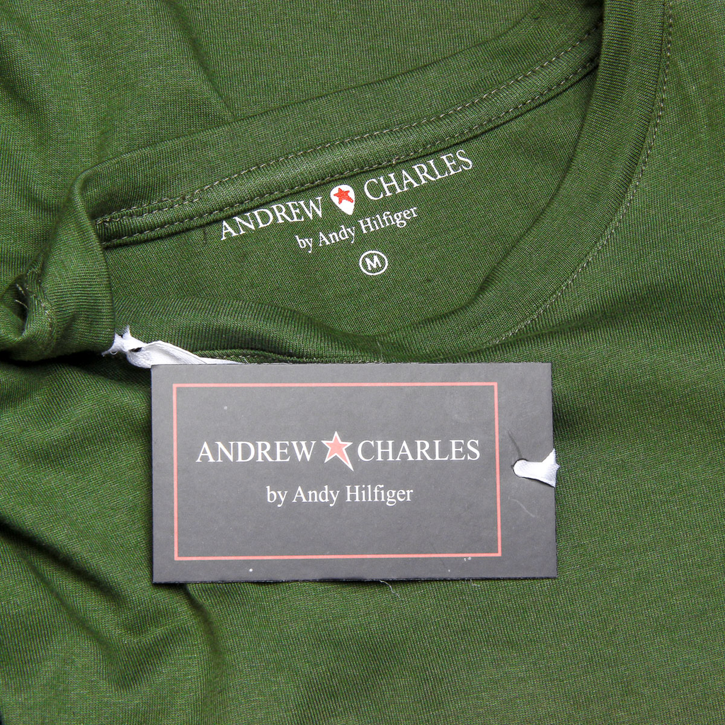 Andrew Charles T-shirt da uomo a maniche corte con scollo rotondo verde KEITA
