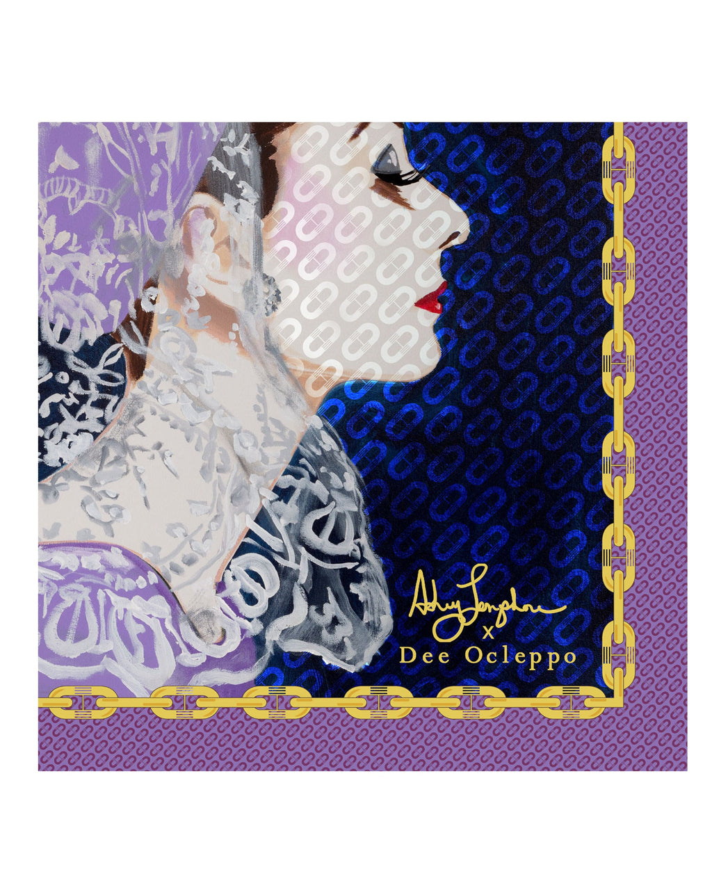 Sciarpa in seta italiana Dee X Ashley Longshore