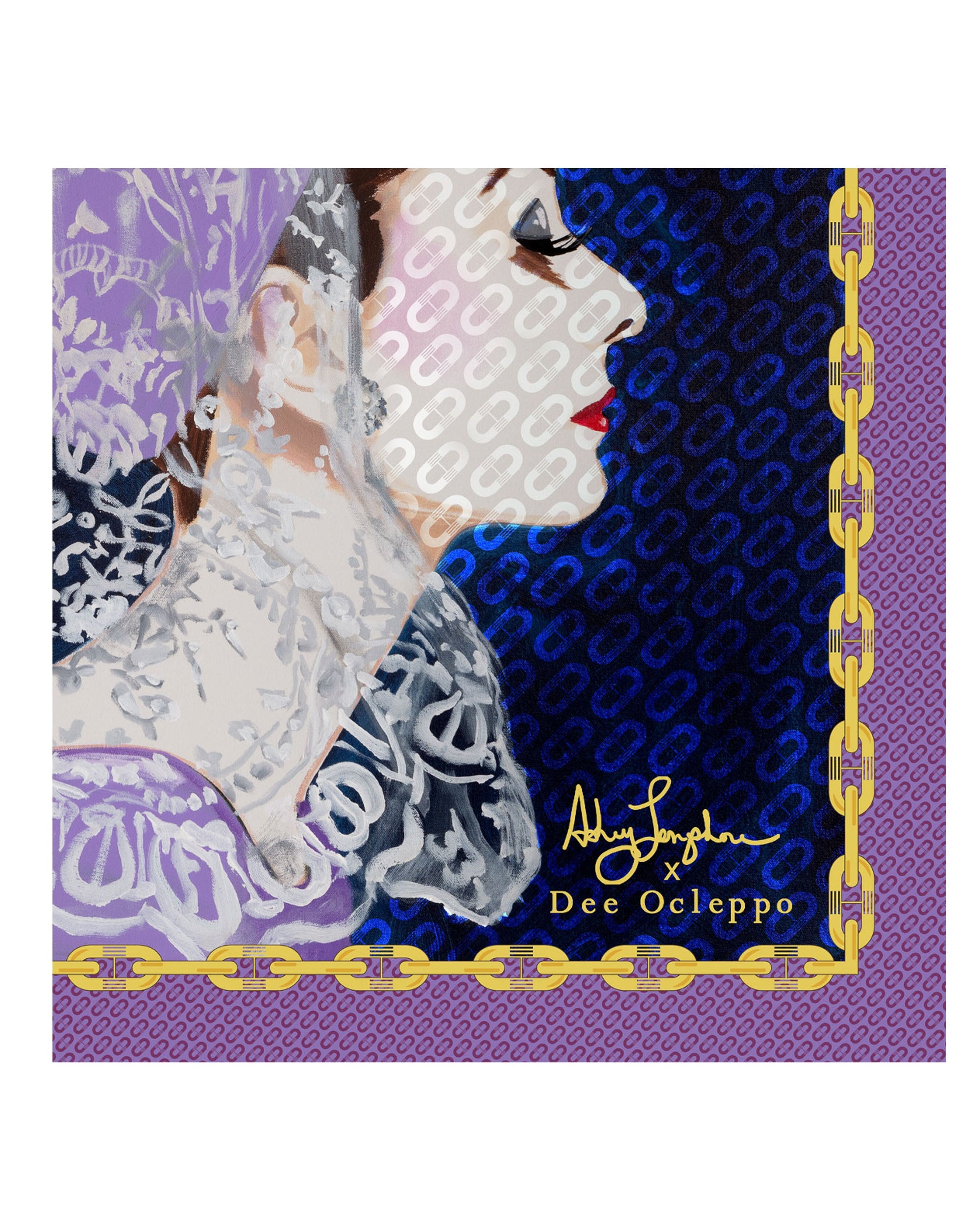 Sciarpa in seta italiana Dee X Ashley Longshore