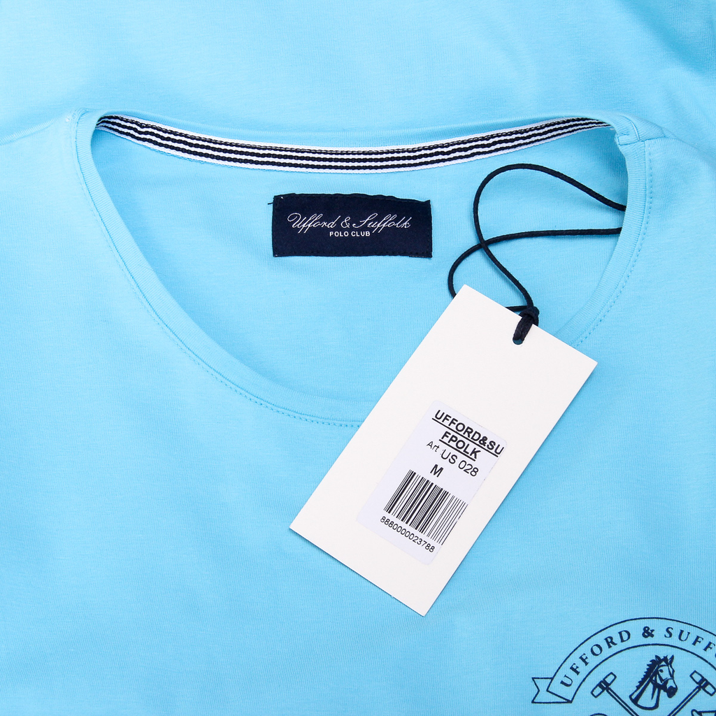 T-shirt da uomo Ufford & Suffolk Polo Club a maniche corte con scollo rotondo US028 BLU