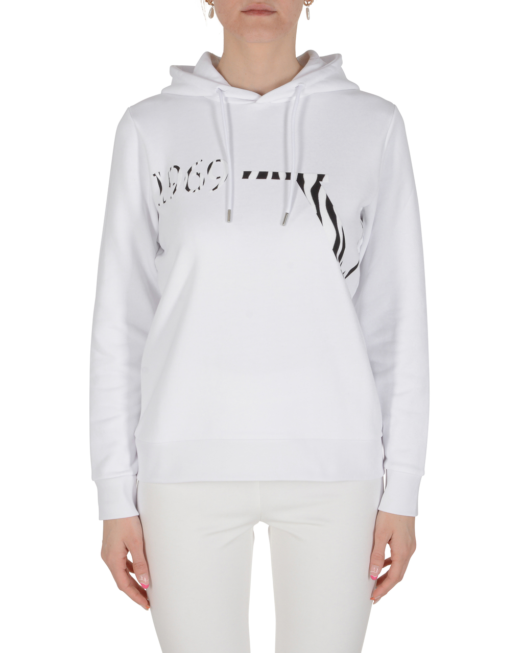 19V69 Italia Felpa con cappuccio da donna bianca ZEBIE WHITE