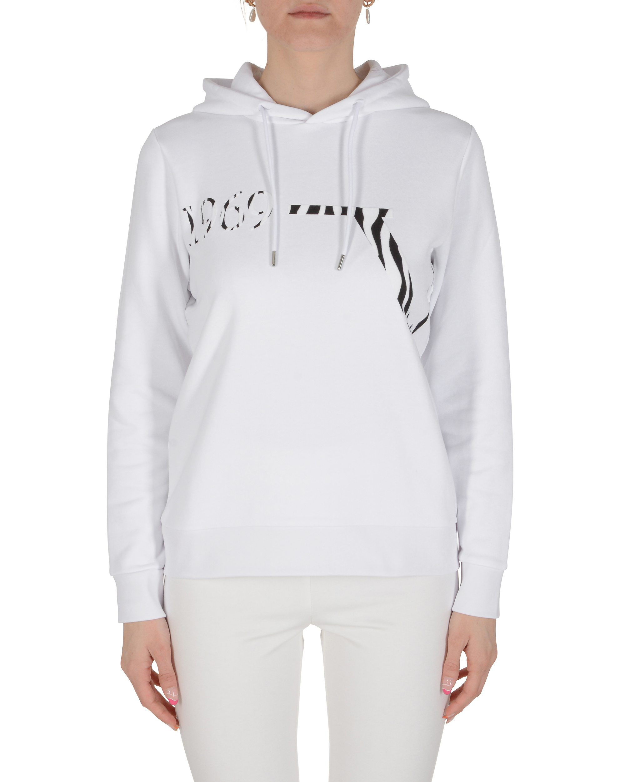19V69 Italia Felpa con cappuccio da donna bianca ZEBIE WHITE
