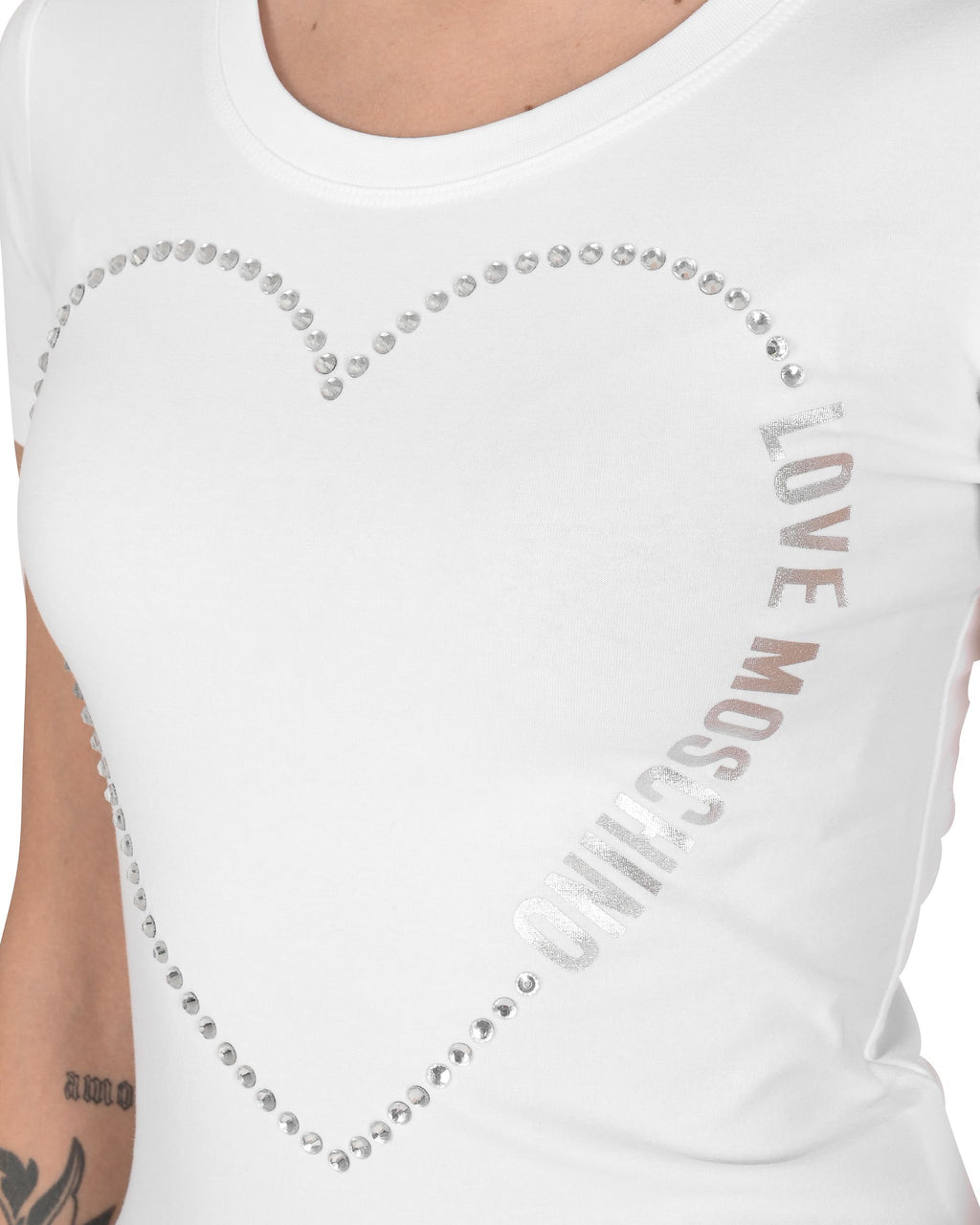 T-shirt da donna Love Moschino W 4 H19 09 E 2264 A00 BIANCO OTTICO