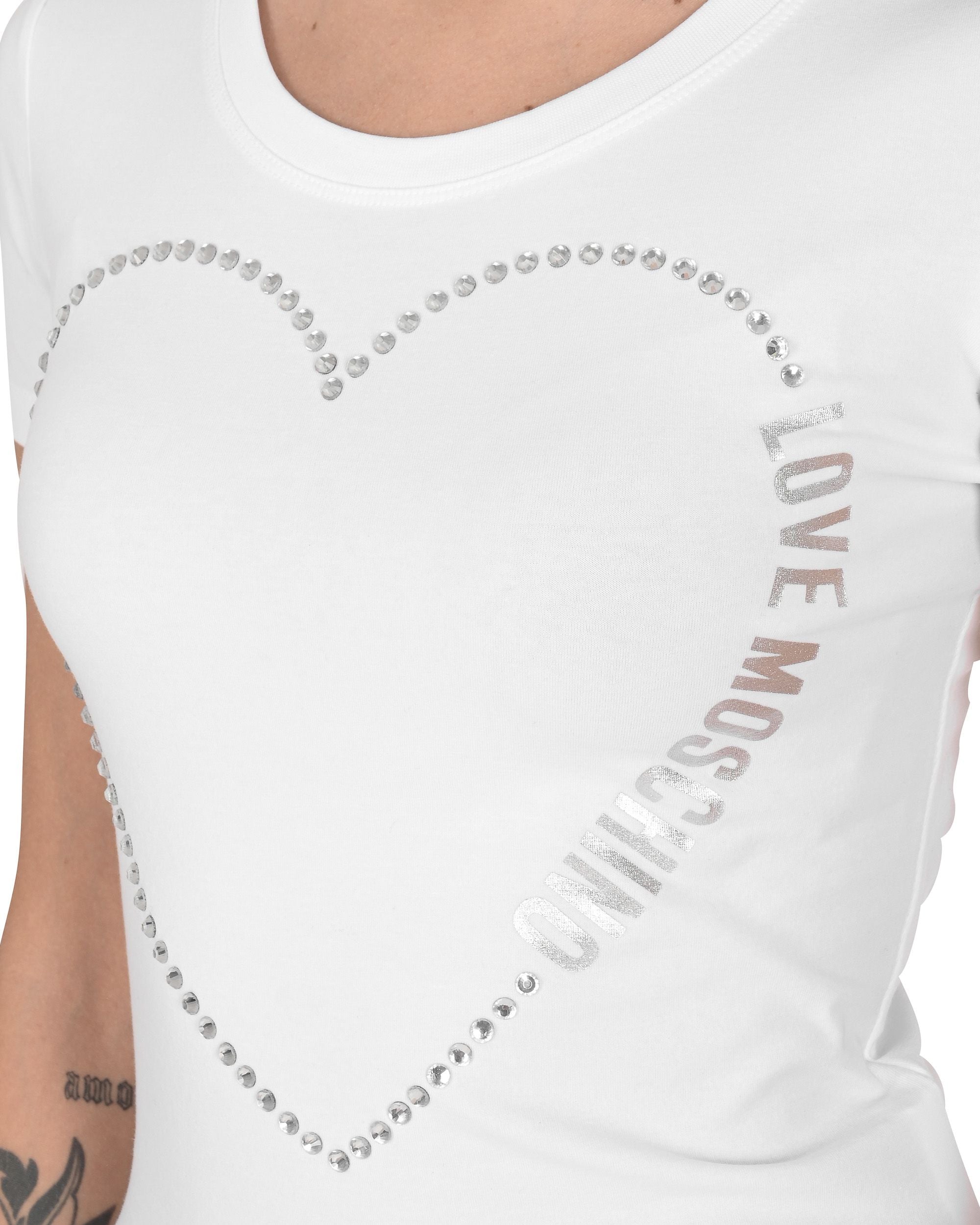 T-shirt da donna Love Moschino W 4 H19 09 E 2264 A00 BIANCO OTTICO