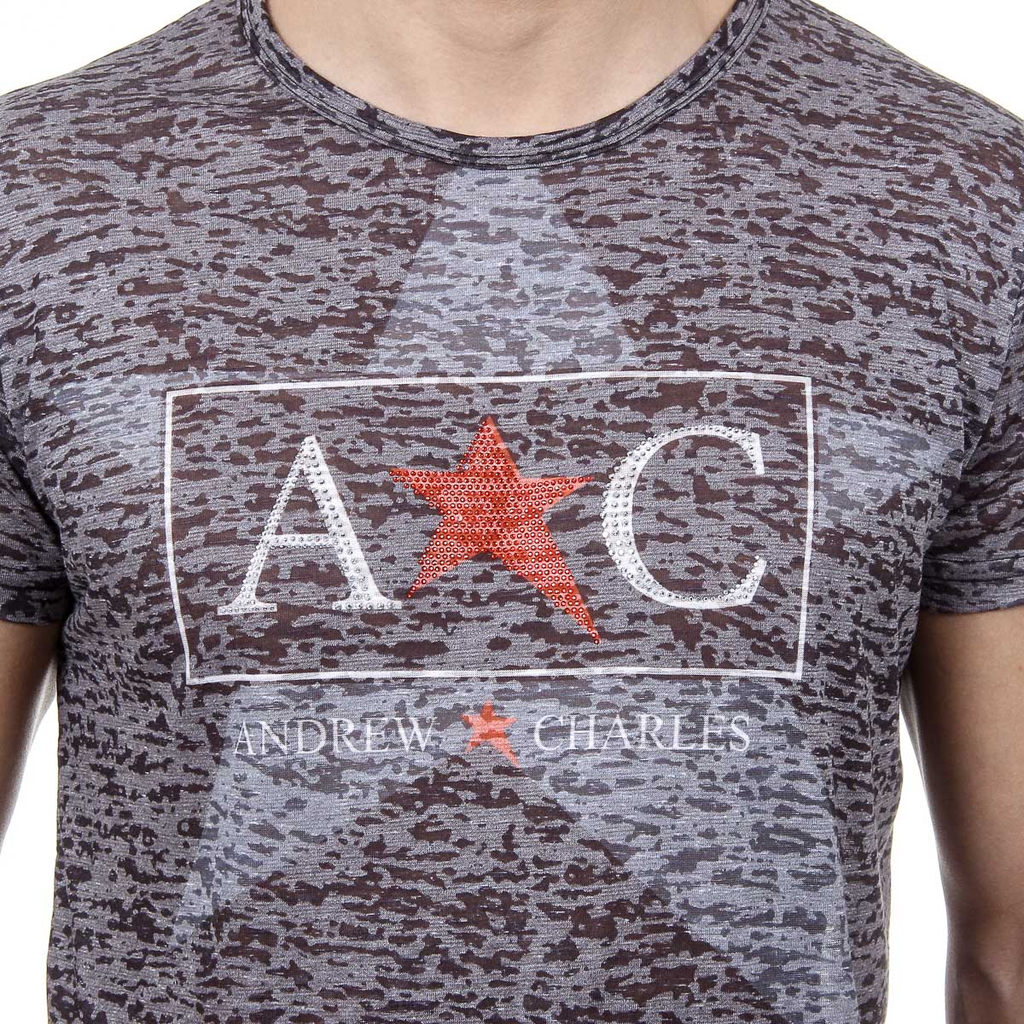 Andrew Charles T-shirt da uomo a maniche corte con scollo tondo nera LEVI