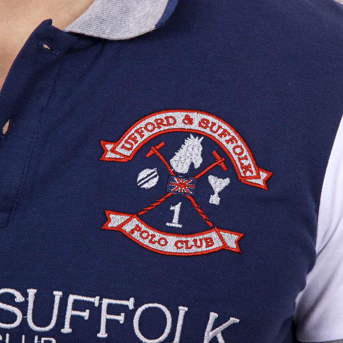 Polo da uomo a maniche corte Ufford & Suffolk Polo Club US001 INDIGO