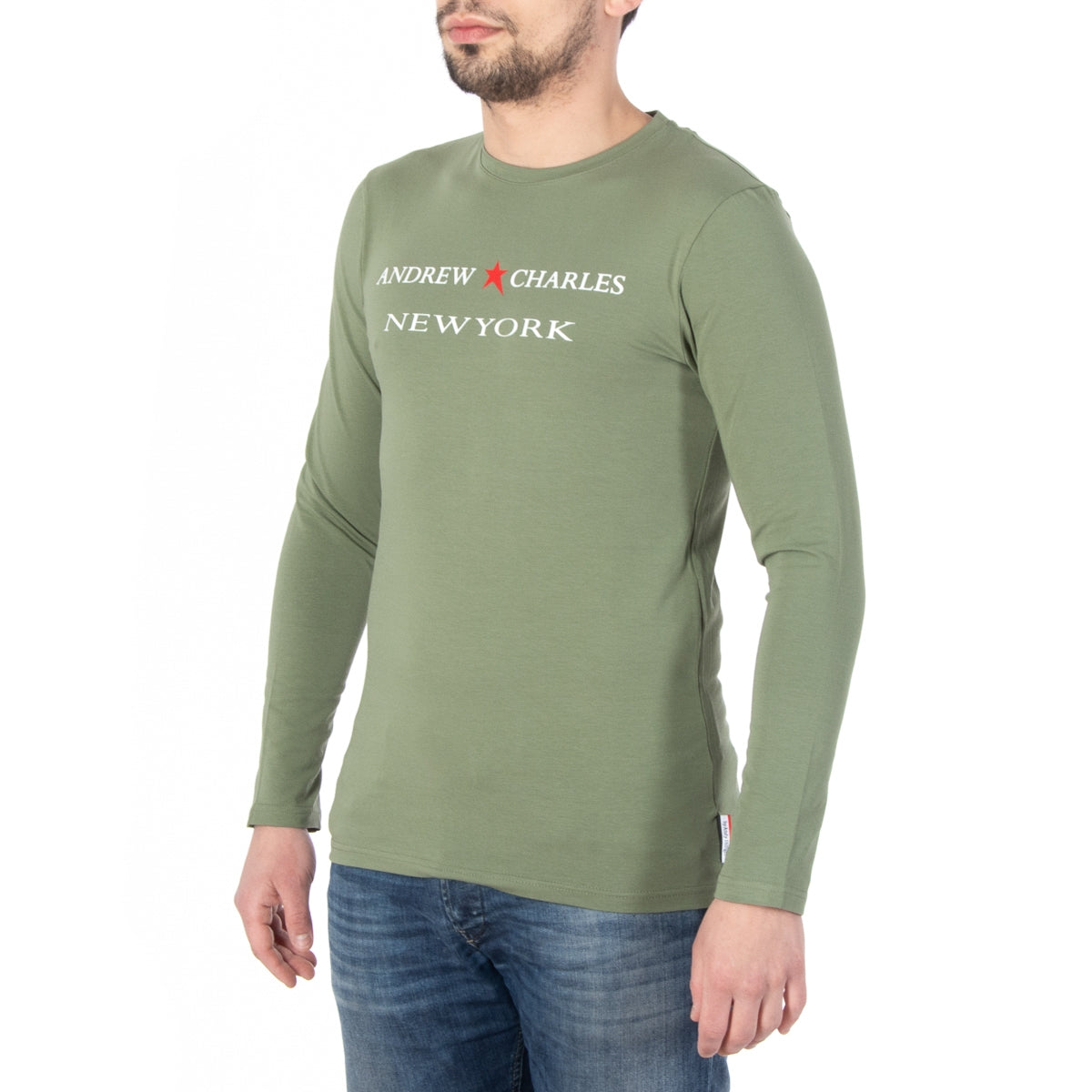 Andrew Charles By Andy Hilfiger T-shirt uomo LS TS160 031002 SELMA GREEN 003