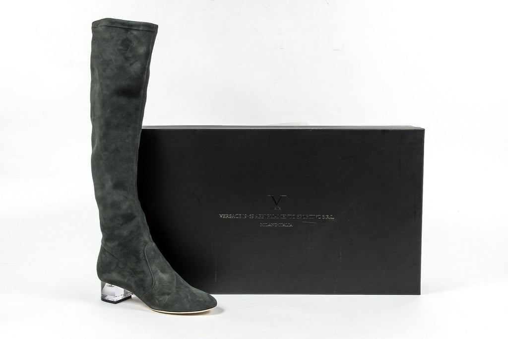 Stivale alto da donna V 1969 Italia 3123667 CAMOSCIO VERDE FERMO