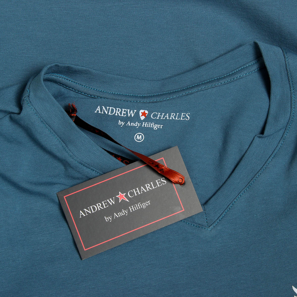 Andrew Charles Maglietta da uomo a maniche corte con scollo a V, verde KENAN