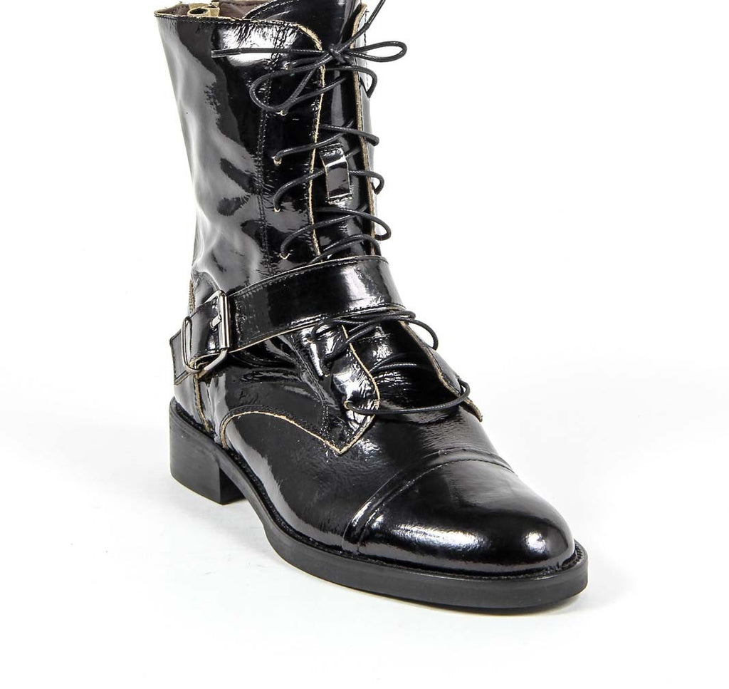 Stivaletto corto da donna V 1969 Italia S03 VERNICE NERO