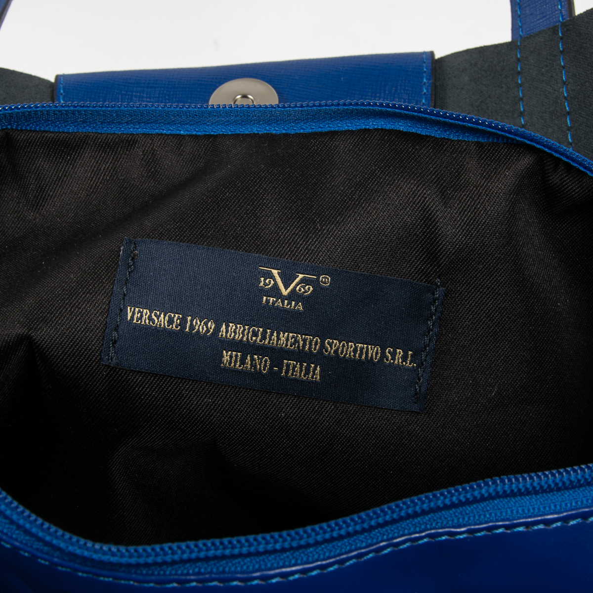 V 1969 Italia Borsa da donna blu JERSEY