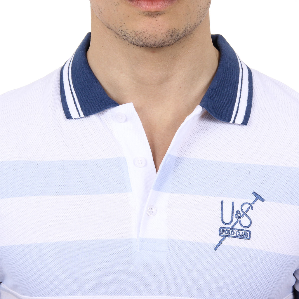 Polo da uomo a maniche corte Ufford & Suffolk Polo Club US006 BLU