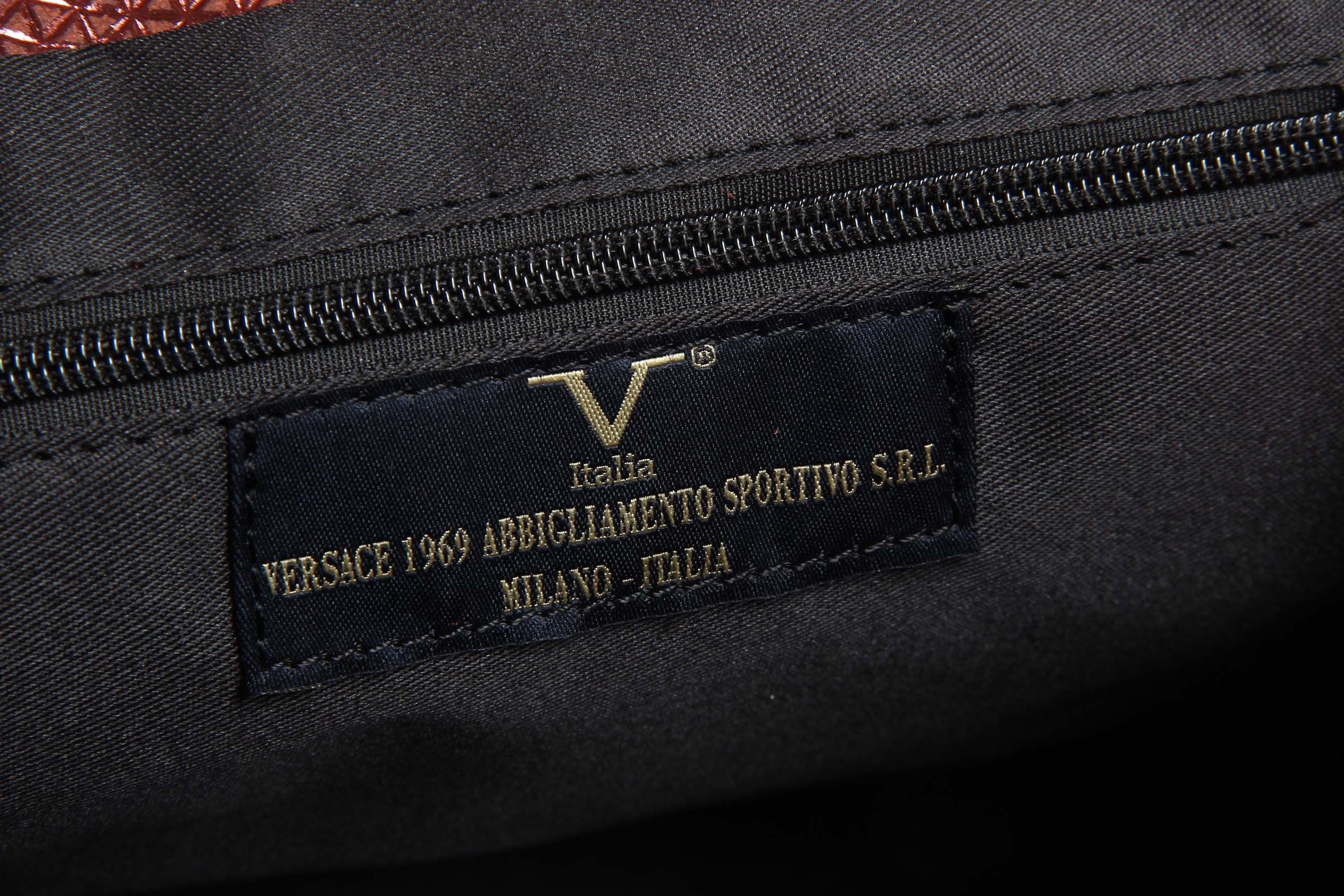 V 1969 Italia Womens Handbag V016-S RUGA STAMPATO BORDEAUX