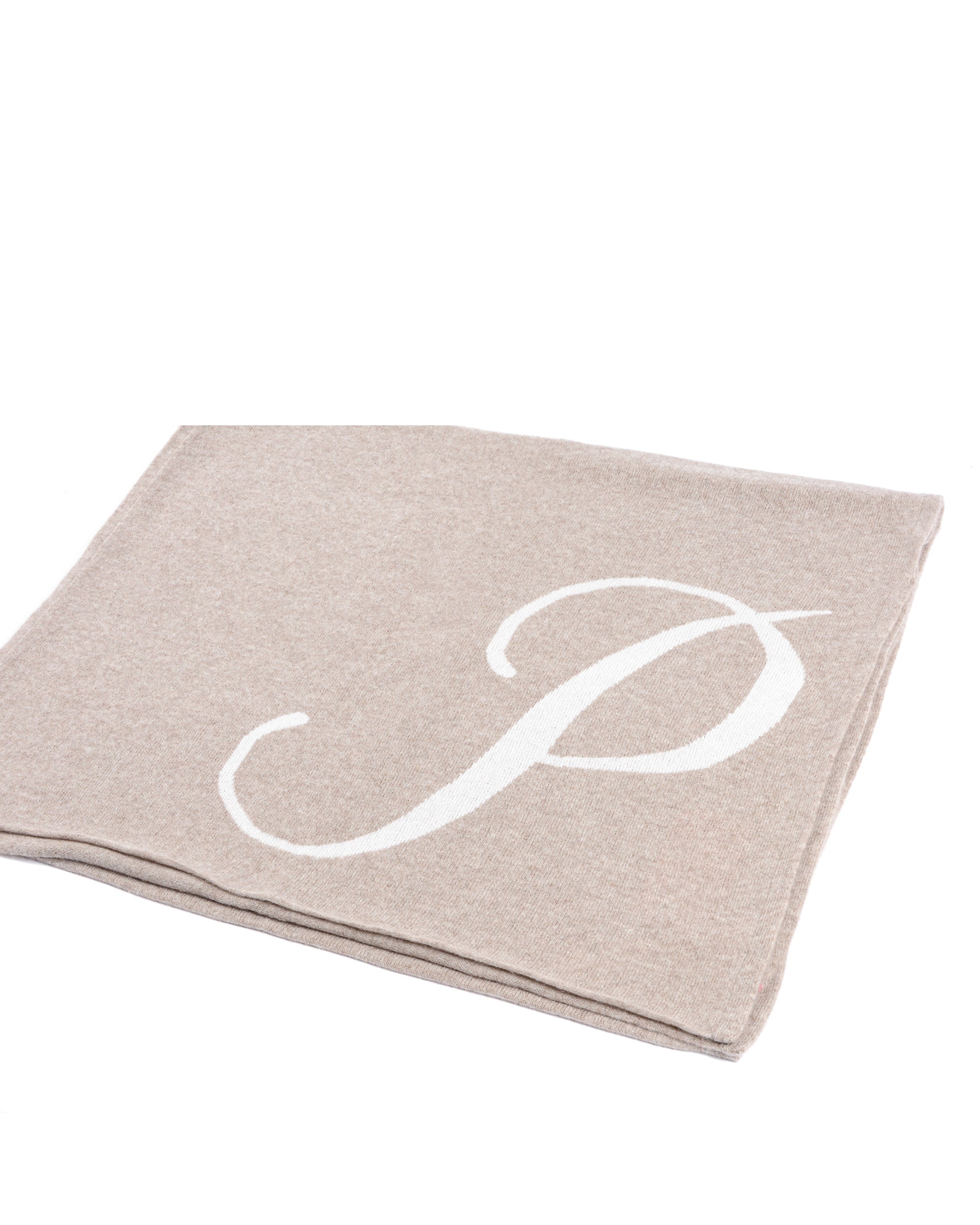 Sciarpa in cashmere con monogramma - Cammello