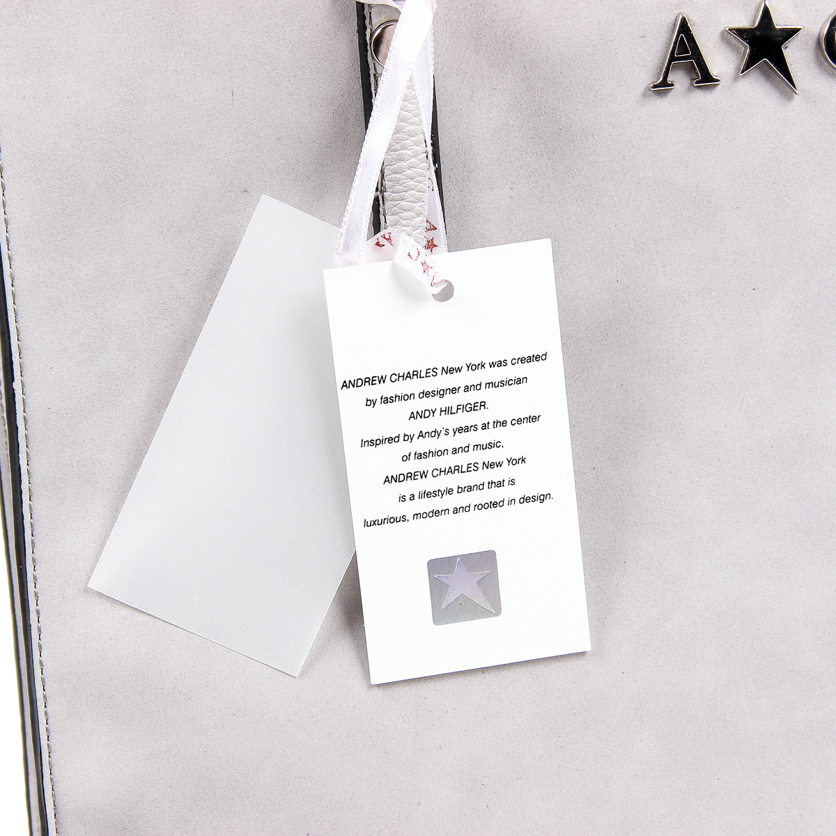 Borsa a mano da donna Andrew Charles grigio chiaro SERINA