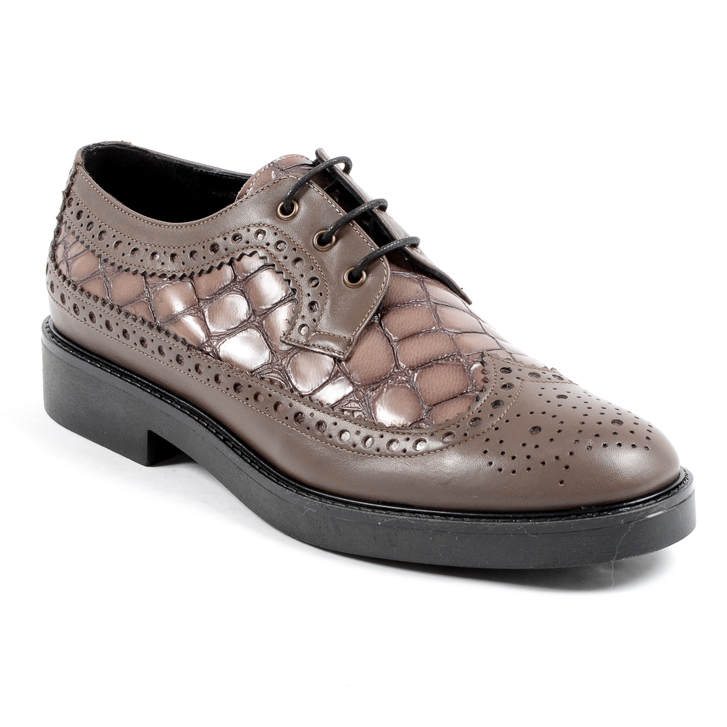 V 1969 Italia Womens Brogue Shoe Taupe TRENTO