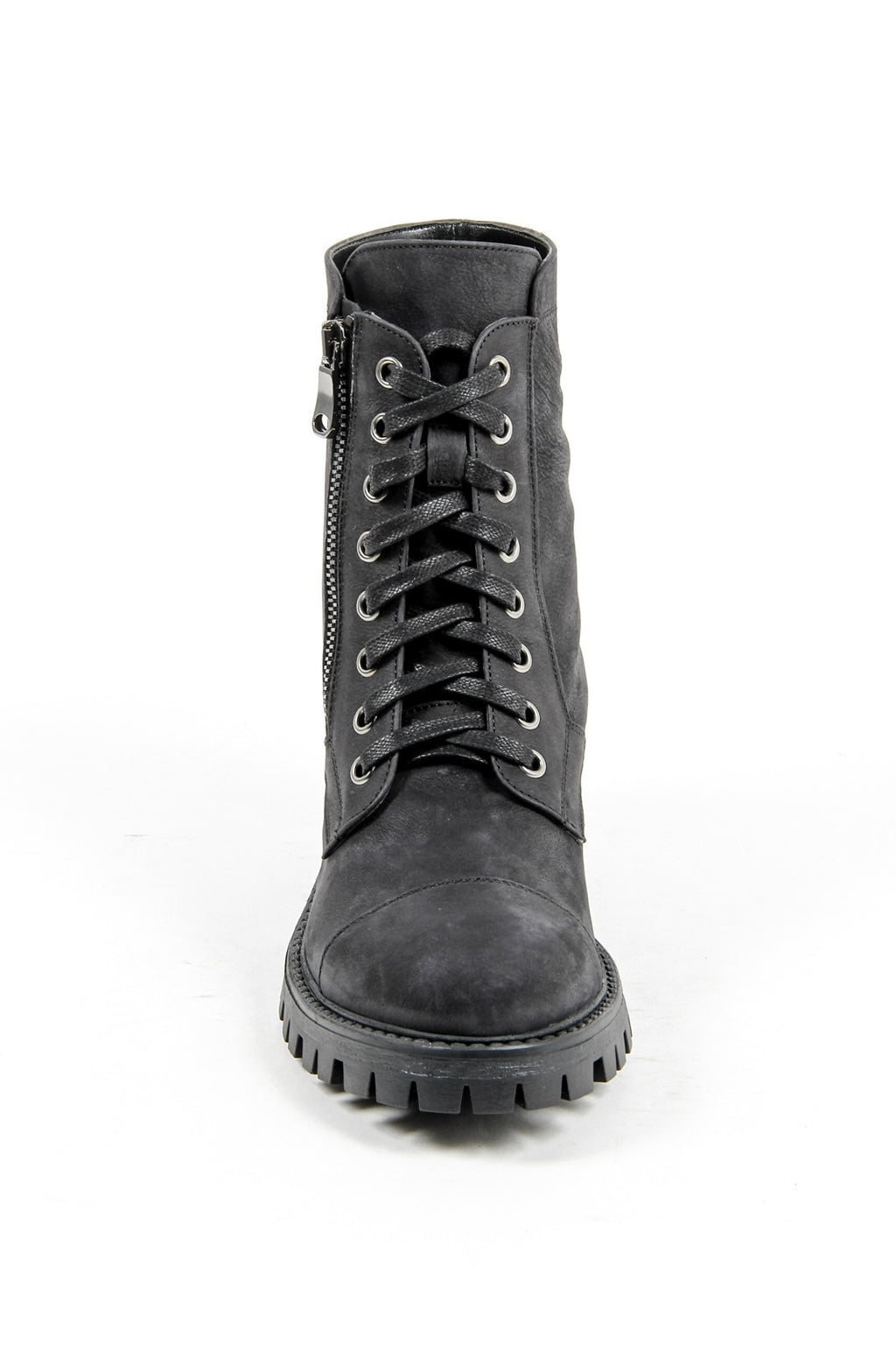 V 1969 Italia Womens Short Boot B1476 NABUK NERO