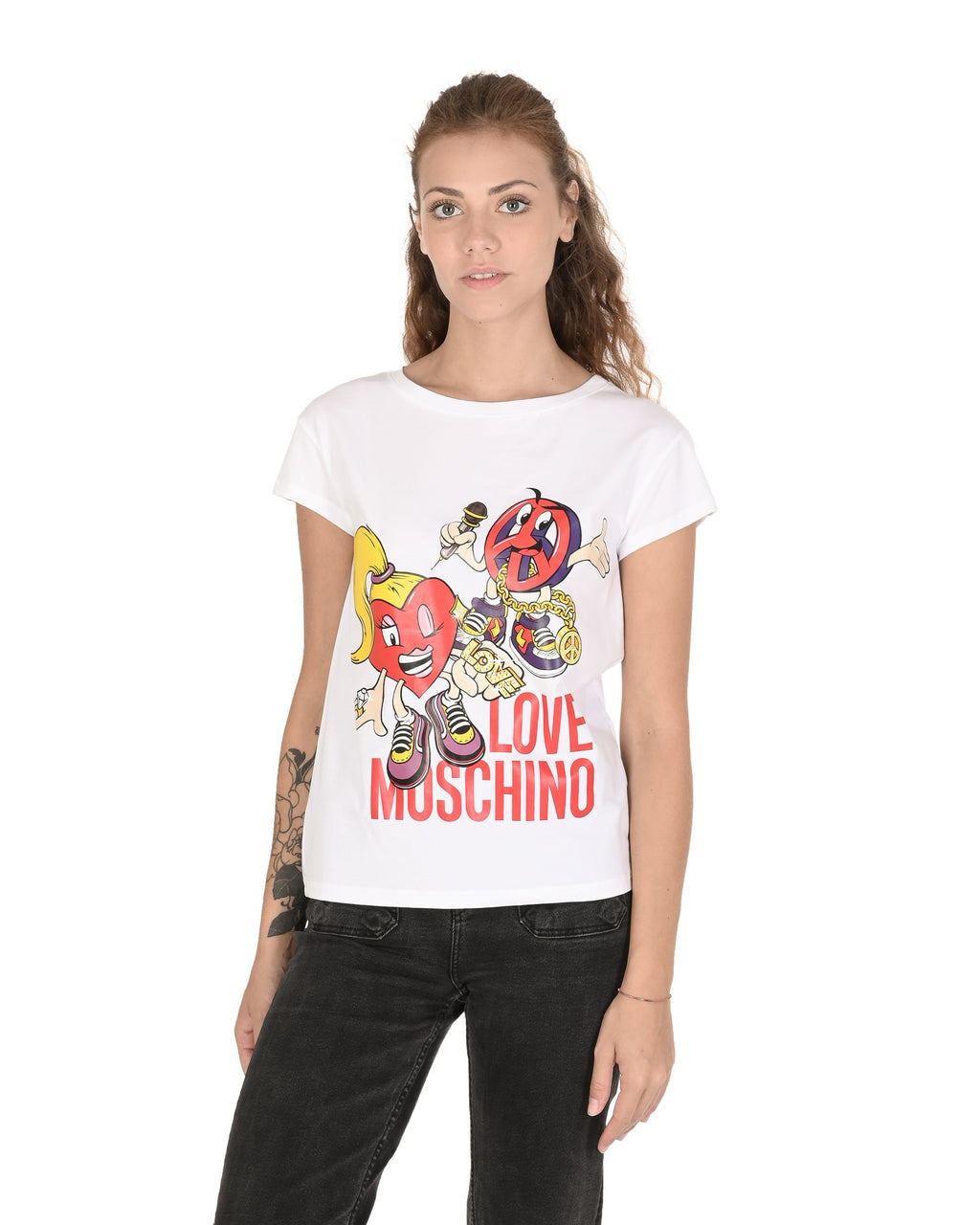 T-shirt da donna Love Moschino W 4 F30 1M E 2065 A00 BIANCO OTTICO
