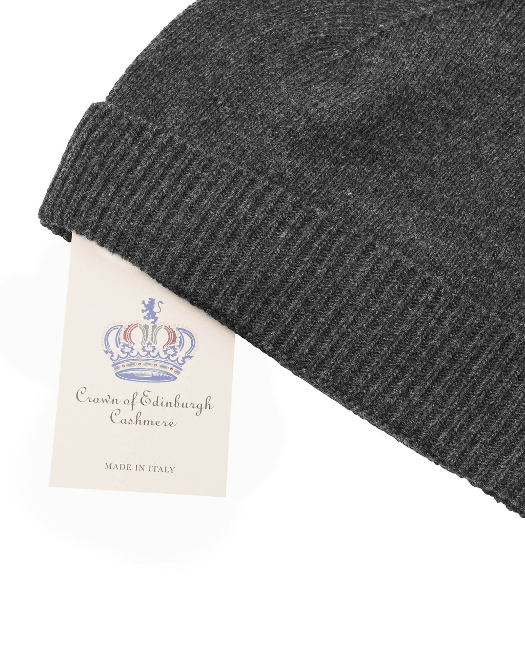 Berretto classico da donna in cashmere Crown of Edinburgh COE 004 STEEL