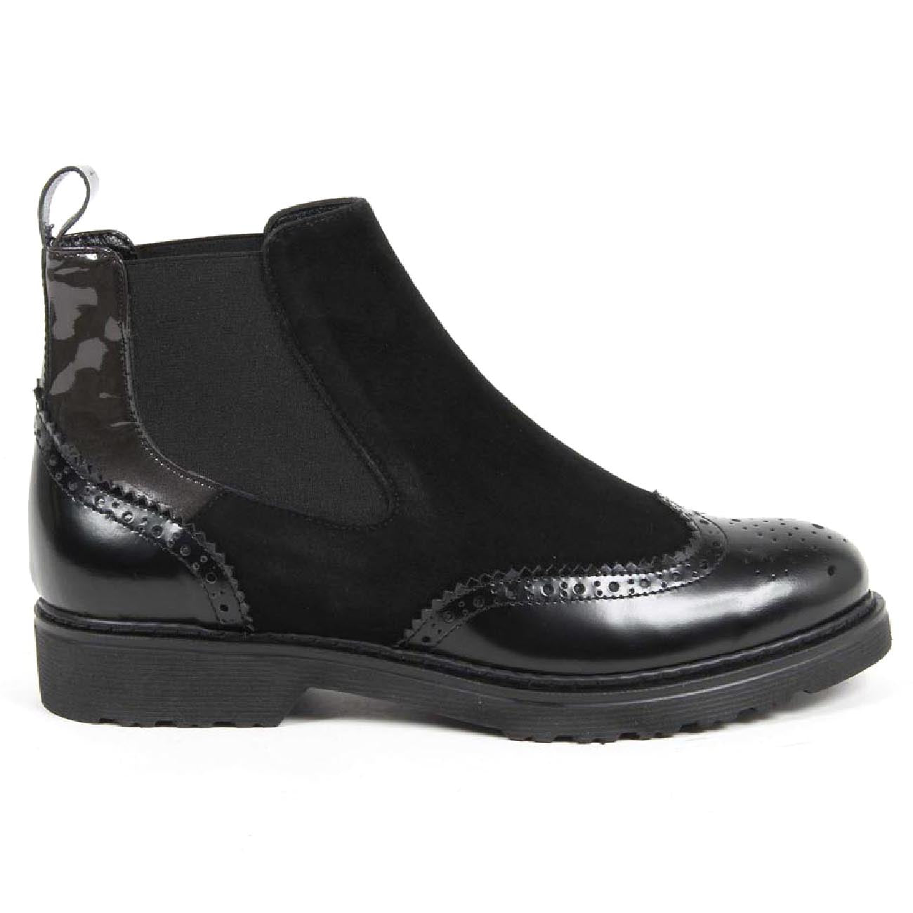 V 1969 Italia Womens Ankle Boot 3007 ABRASIVATO NERO
