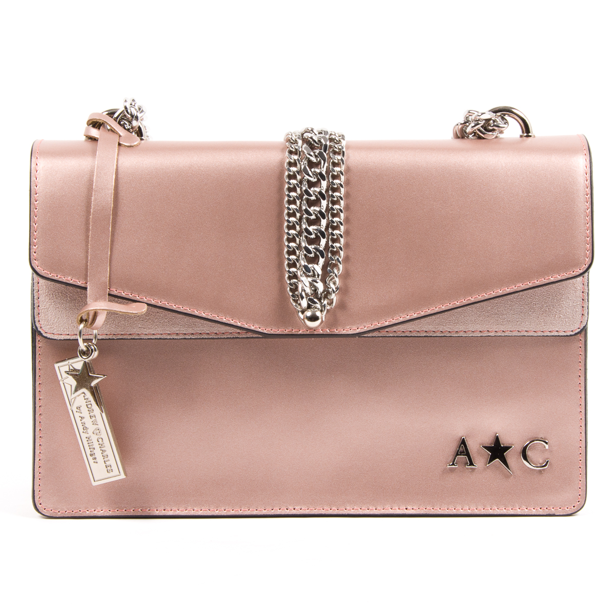Borsa a mano da donna Andrew Charles rosa RING