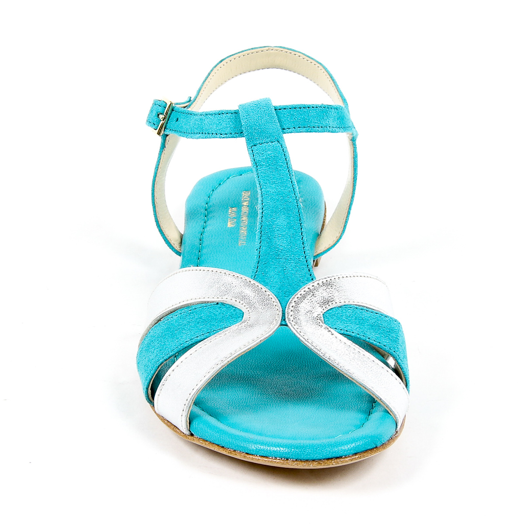 V 1969 Italia Sandalo piatto da donna azzurro GRAZIA
