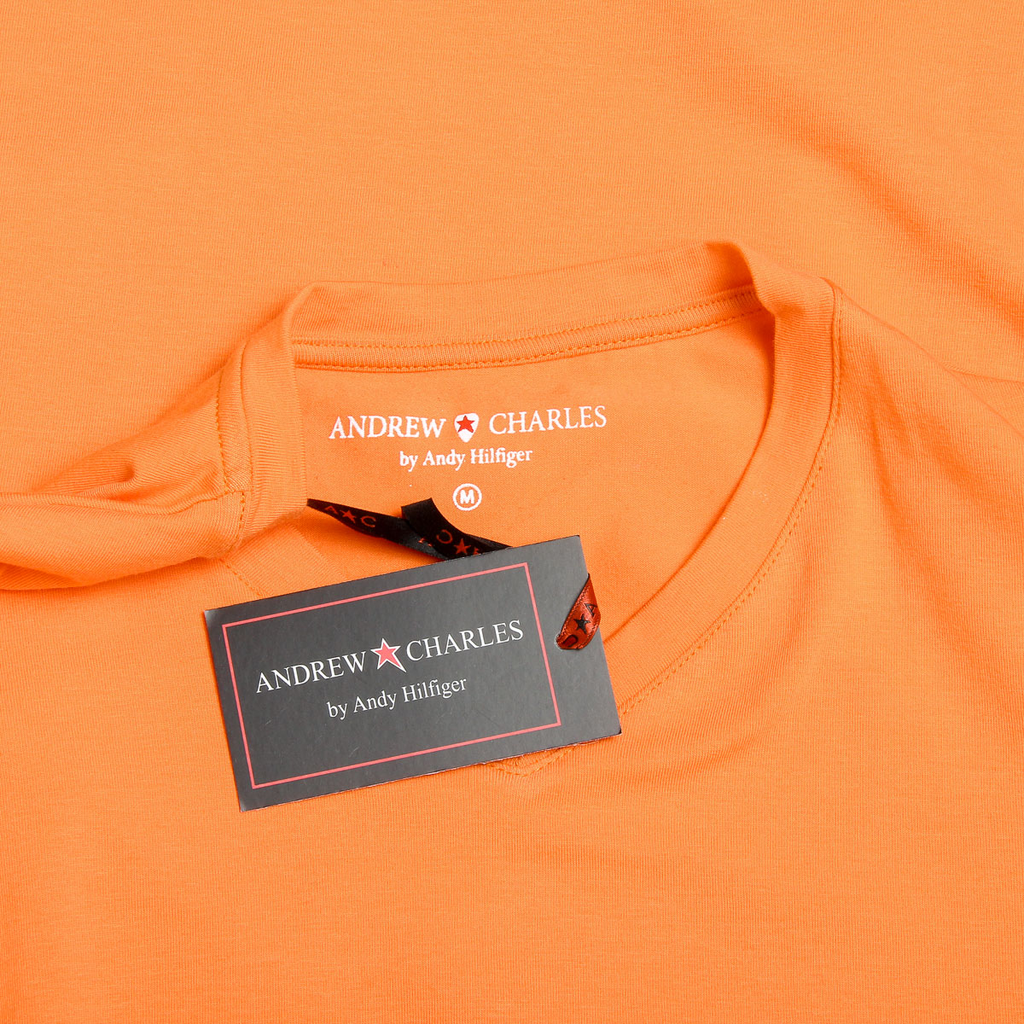 Andrew Charles Maglietta da uomo a maniche corte con scollo a V arancione KENAN