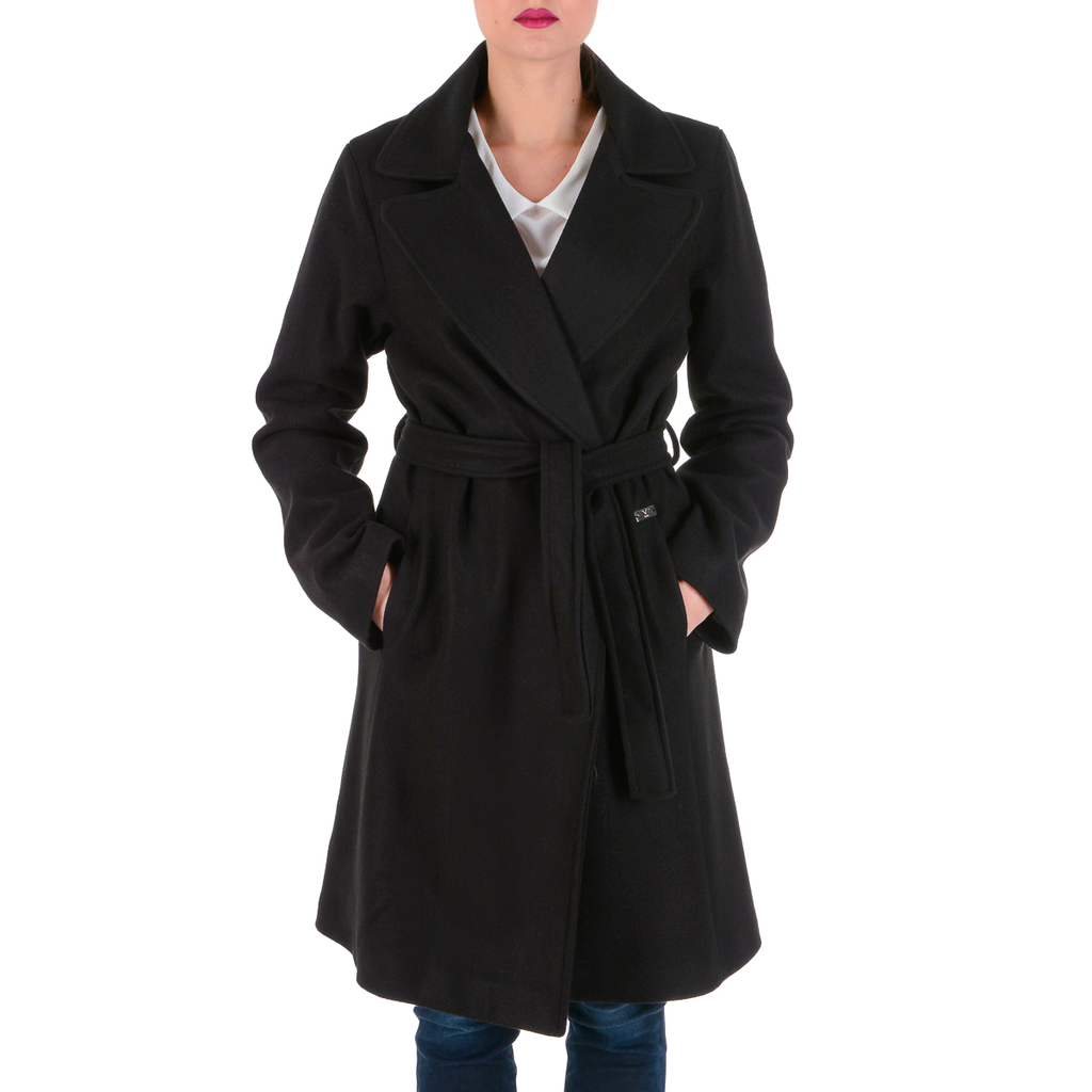 V 1969 Italia Cappotto da donna a maniche lunghe nero JENNY