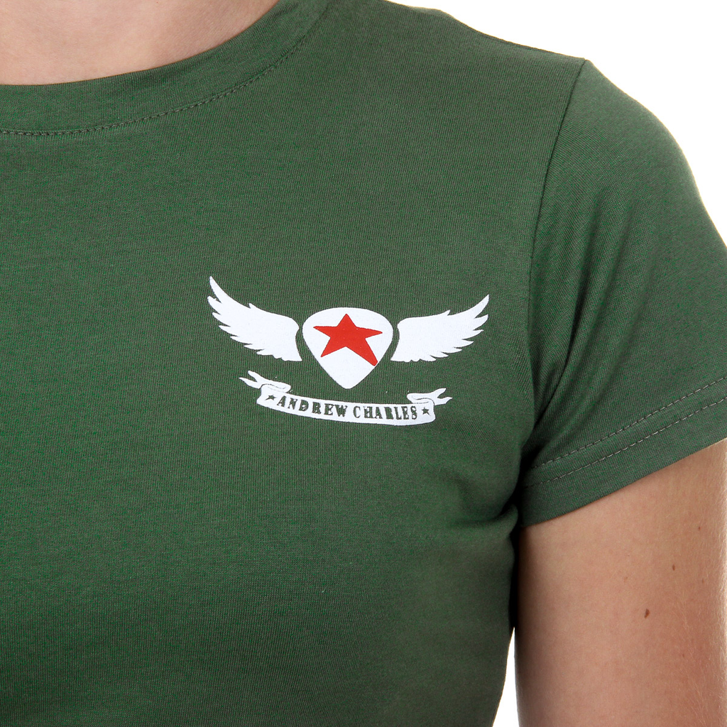 Andrew Charles T-shirt da donna a maniche corte con scollo rotondo verde TARANA