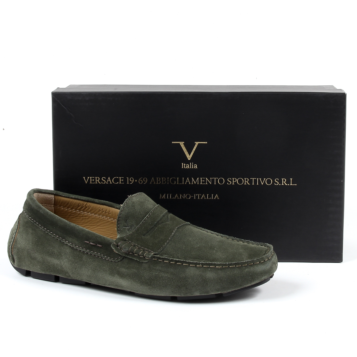V 1969 Italia Mocassini da uomo verdi STEWART