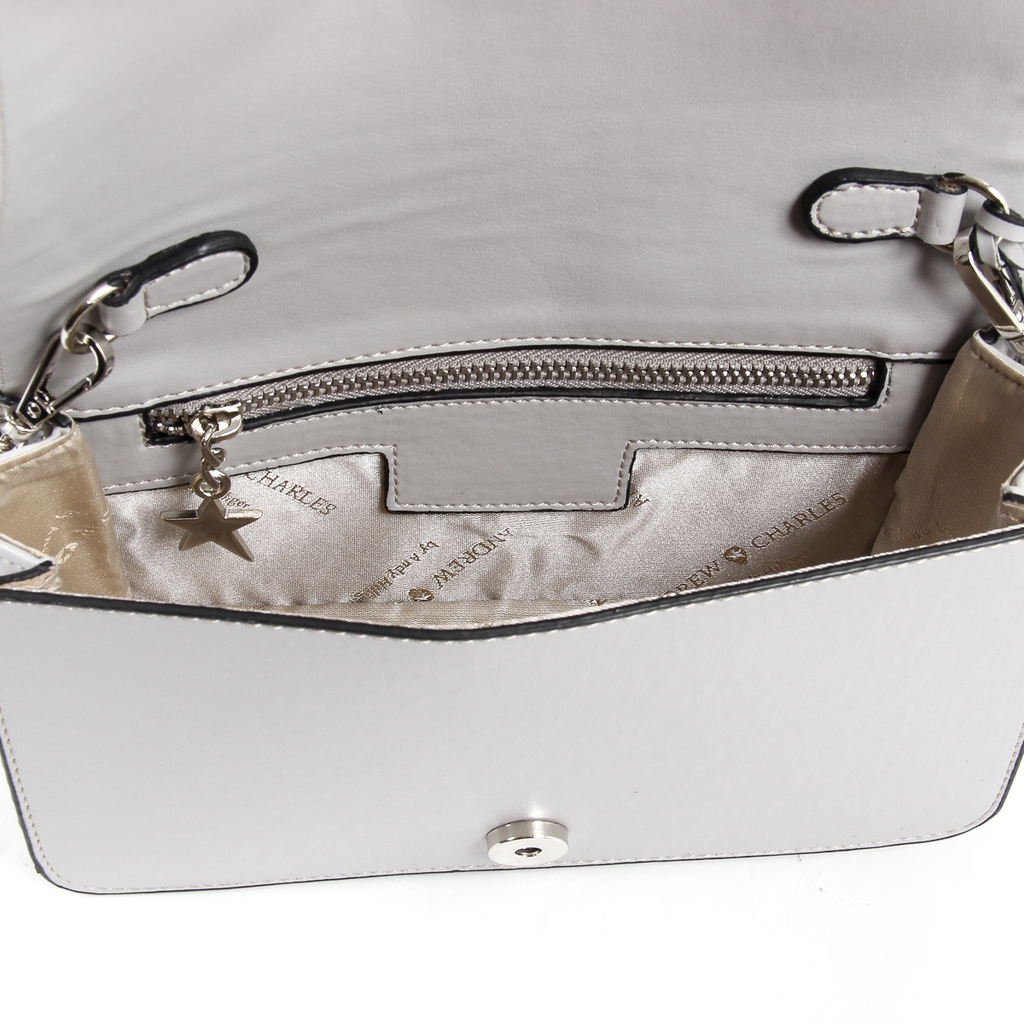 Borsa a mano da donna Andrew Charles grigio chiaro PAIGE