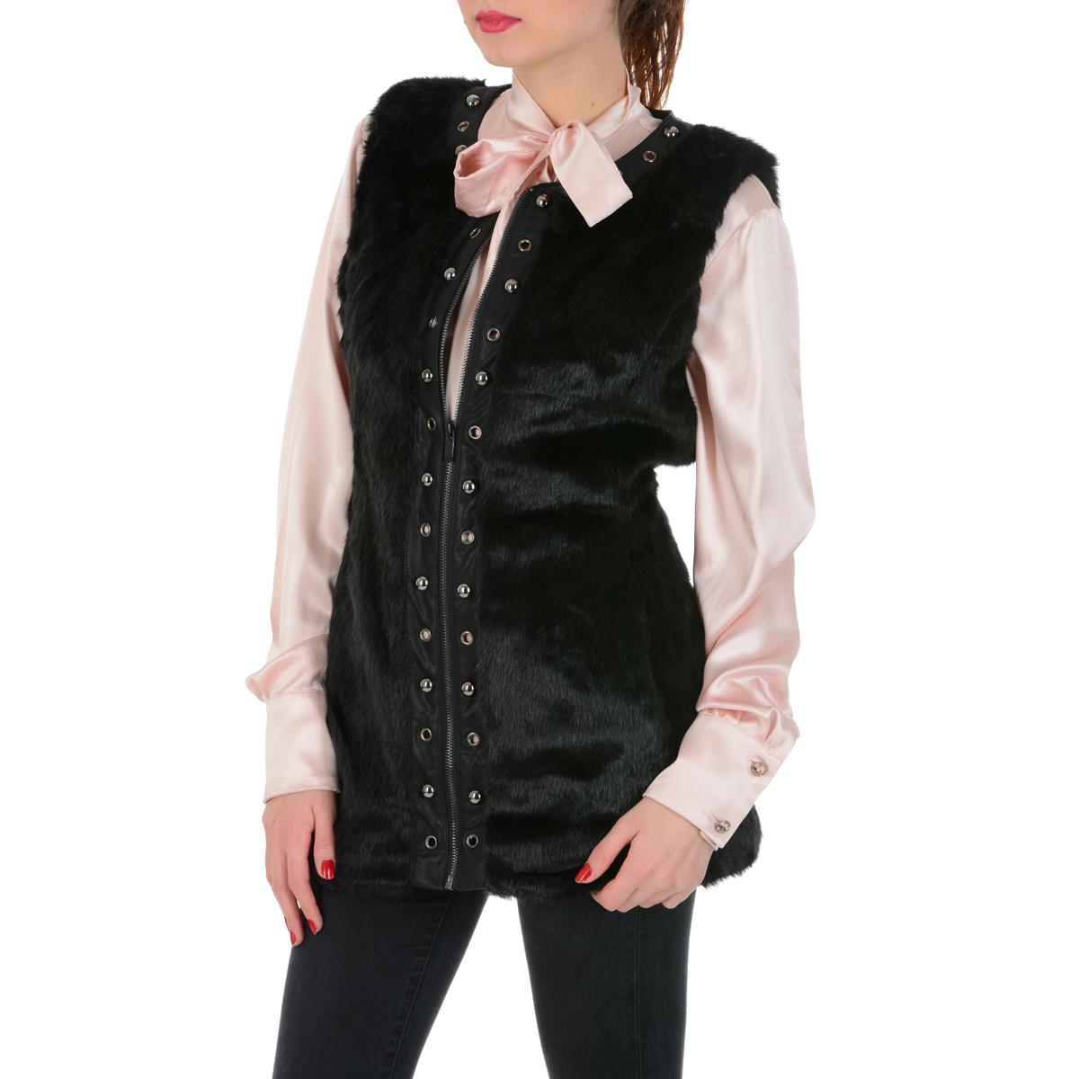 V 1969 Italia Gilet da donna senza maniche nero VERONICA