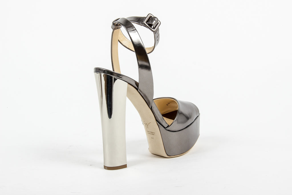Giuseppe Zanotti Sandalo con cinturino alla caviglia da donna E60118 LAVINIA 100 PL MT SHOOTING ANTRACITE