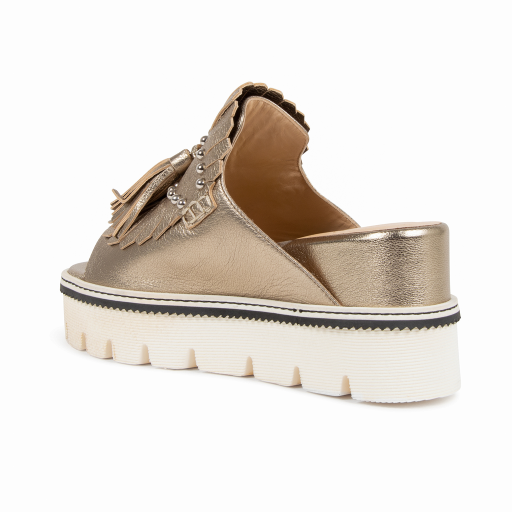 V1969 Italia Sandalo con plateau da donna Oro B3037DO CAPRA VETREX LAM ALBA